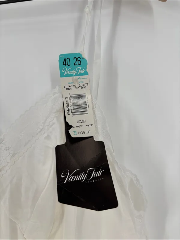 Vintage vanity fair deadstock ivory slip nightgown new 40 26 - Image 2