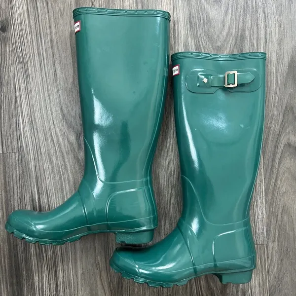Rain Boots Original Tall Teal Green Gloss Women’s Size 7 - Image 3