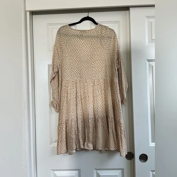 American Eagle Floral Ditzy Print Long Sleeve Babydoll Mini Dress - Image 2