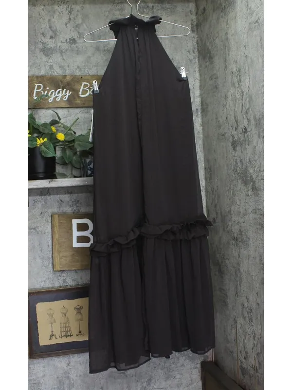 Aqua Womens Woven Lined Halter Maxi Dress IDO14210 Brown XS - Image 2