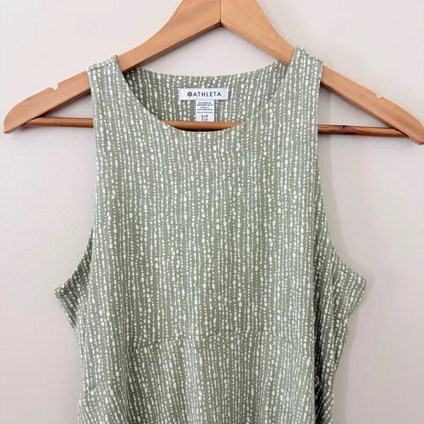 Athleta Santorini Printed Tank Dress Green White Size‎ Small UPF 50+ - Image 4