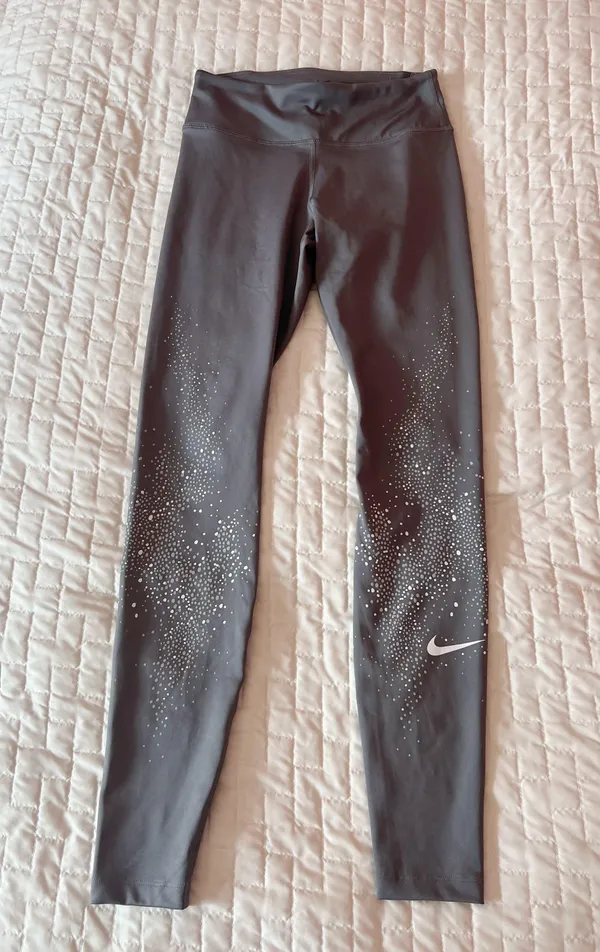 Nike Dri-Fit Grey Speckled Athletic Leggings Size XS - Image 2
