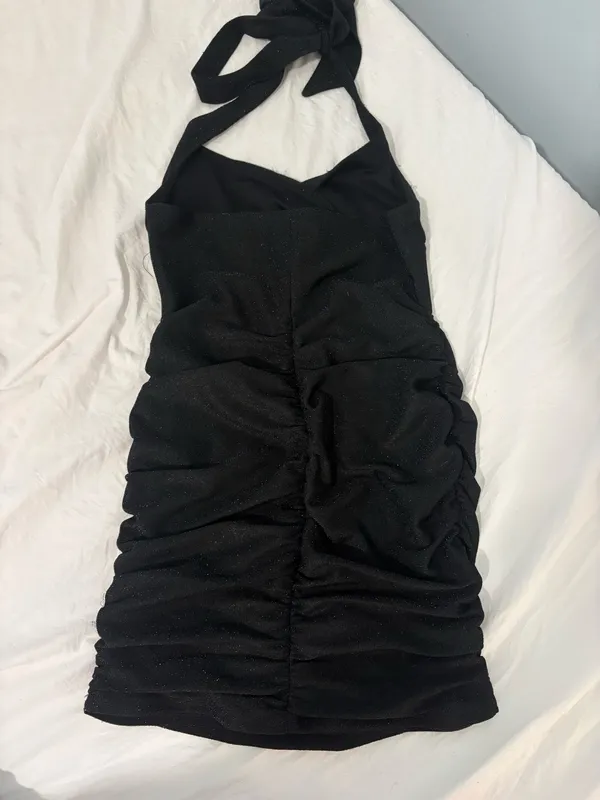 Lucy in the Sky Mini Dress Black Sparkly - Image 2