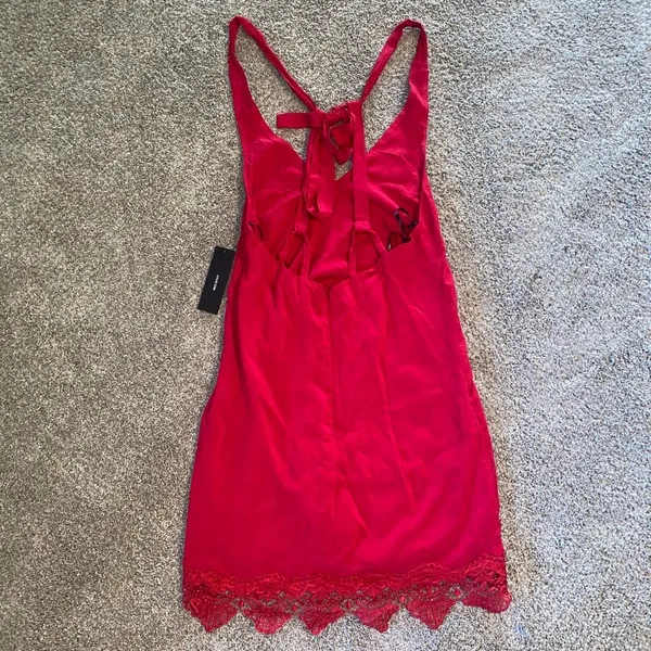 NWT Lulu’s Red Lace Hem Dress - Image 3