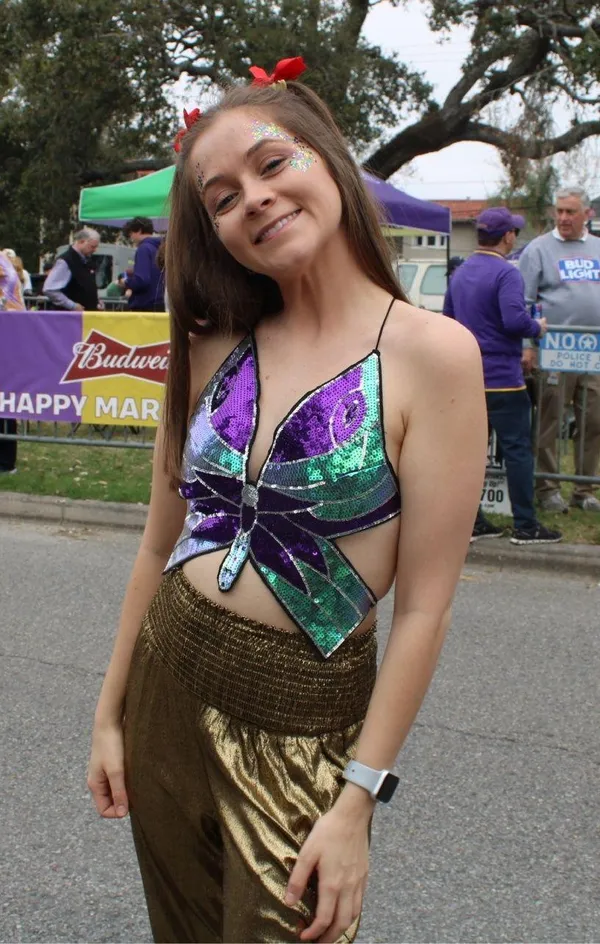 Sequin butterfly crop top Purple Size undefined - Image 3