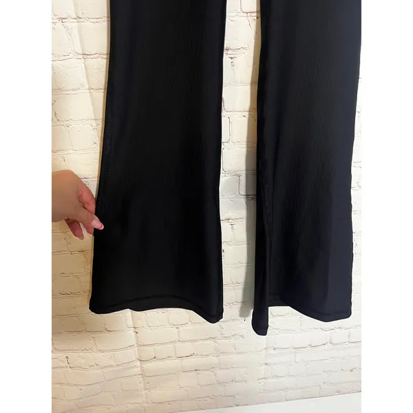 Yogalicious Felix Rib Sophia Flare Black Crossover High Waist Ribbed Leggings‎ S - Image 3