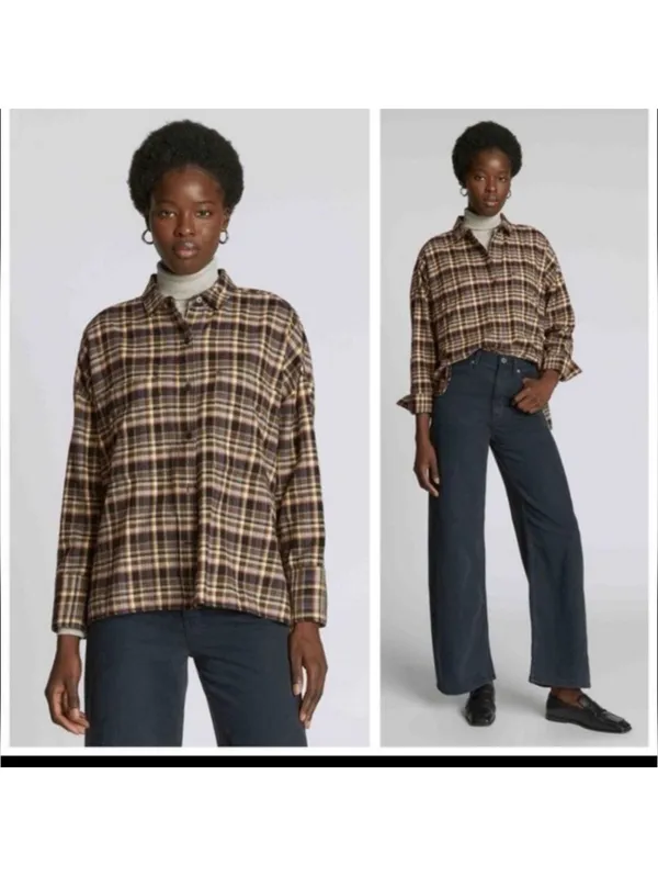 The Everlane Women The Boxy Flannel Button Down - Image 2