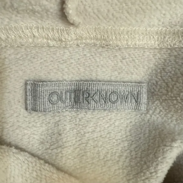 Outerknown Hoodie‎ Womens Medium Cream Organic Cotton Spandex Pullover Casual - Image 3