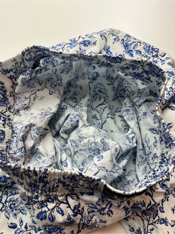 Lulu Mac Blue White Floral Womens XS Pull-on Cotton Pants Pockets Sleep Casual‎ - Image 11