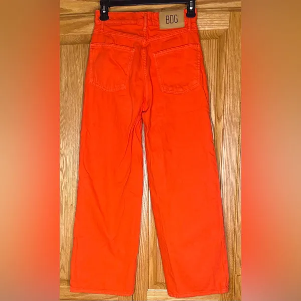 Urban Outfitters BDG High Rise Wide Leg Flame Orange‎ Denim Jeans Size 25 - Image 2