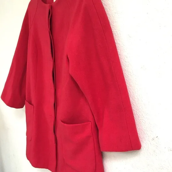 Old Navy wool blend hidden button up coat S‎ - Image 3