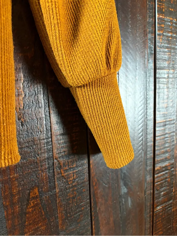Madewell Fall Colors Square Neck Puff-Sleeve Sweater Top - XXS - Image 5