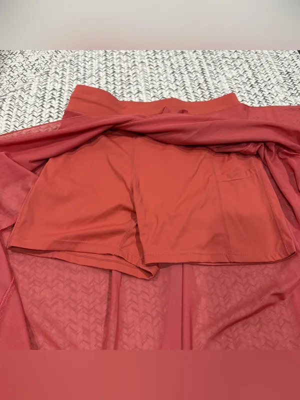 NWOT Halara Coral High Waisted Drawstring Mesh 2-in-1 Pocket Maxi Skirt - Image 9