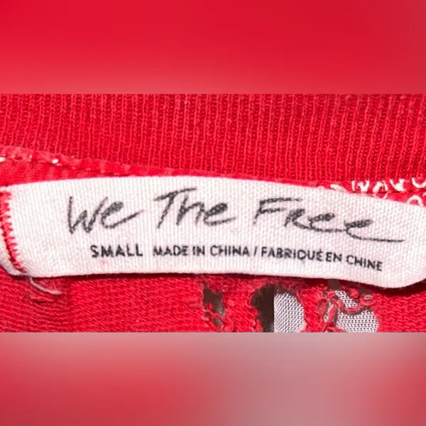 Free People WE THE FREE distressed oversized rubi cosmic red tee in S - Image 4