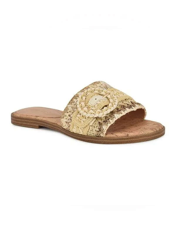 Nine West Women's Poland Woven Slip-On Flat Sandals Size 6M - Image 2