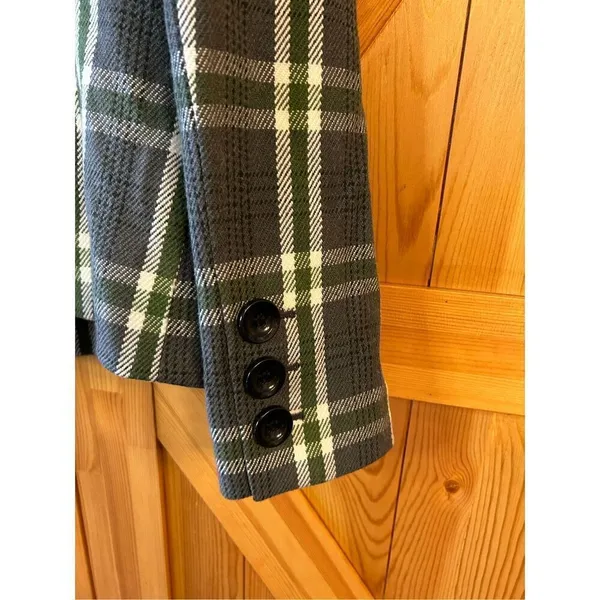 The Limited Faux Fur Collar Plaid Coat Size Medium (0550) - Image 8