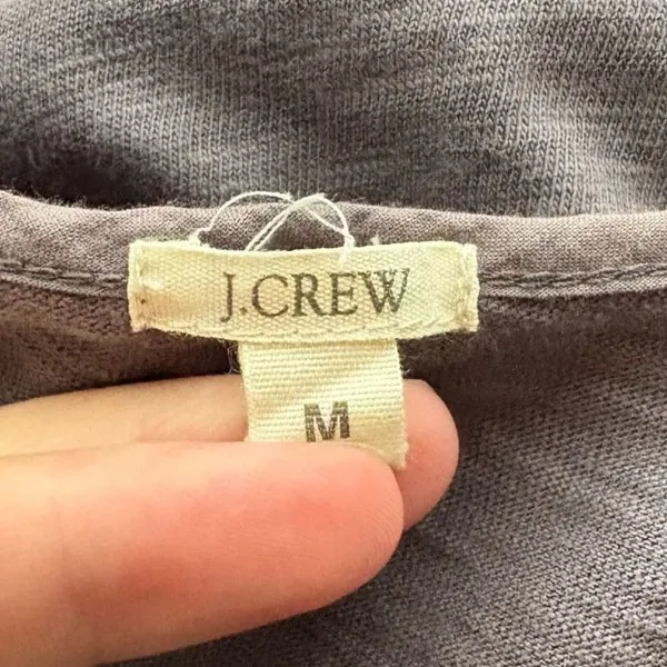 J.Crew Womens Gray Purple Sleevless Shift Dress Cotton Eyelet Lace Yoke Medium‎ - Image 6