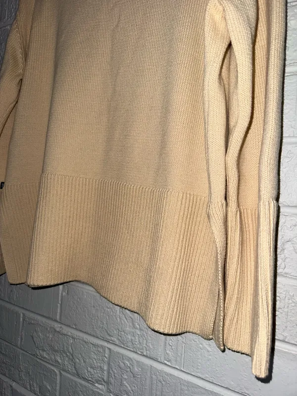 GAP Women's Knit Cotton Sweater Pull over Long Sleeve Taupe Sz M ✨ - Image 10