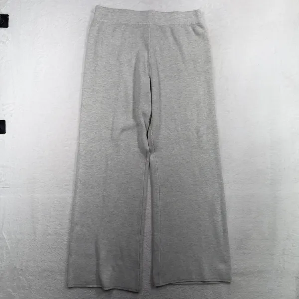 Cyrus Size L Lounge Pants Wide Leg Ribbed Knit Heather Gray C852416TJ Relaxed - Image 2