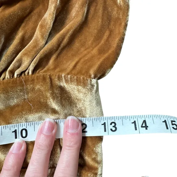 Reformation Maura Velvet Midi Dress Gold - Image 9