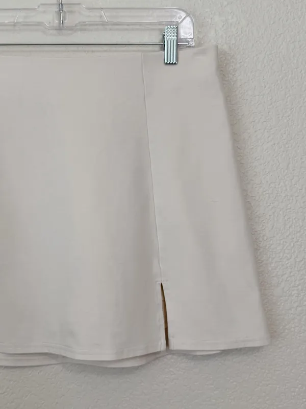 American Eagle Outfitters Cream Front Side-Slit Skort, Sz Large - Image 3