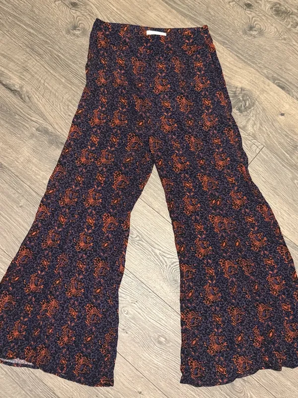 elevenses Navy and Orange Paisley Trousers - Image 2