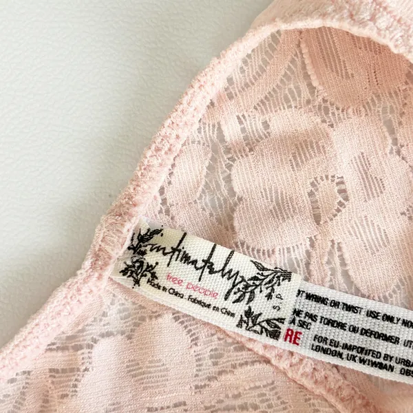 Free People FP Intimately Womens‎ Pink Lace Racerback Galloon Bralette Size S - Image 3