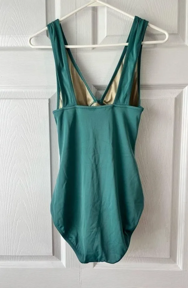 J. Crew Long-torso ruched V-neck one-piece size 4 - Image 3