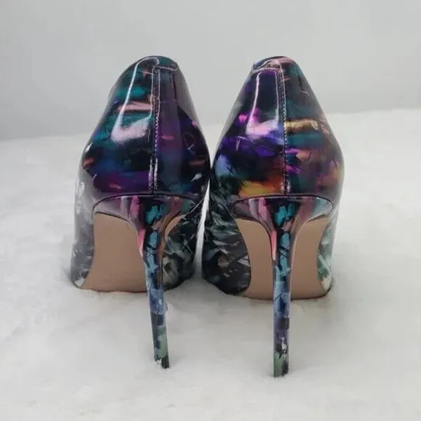 Steve Madden Multicolor Galaxy heels sz6 - Image 5