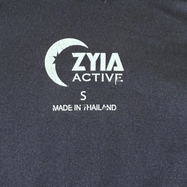 Zyia Active Womens Black Rainbow Stripe Snap Polo Shirt Short Sleeve Small - Image 3