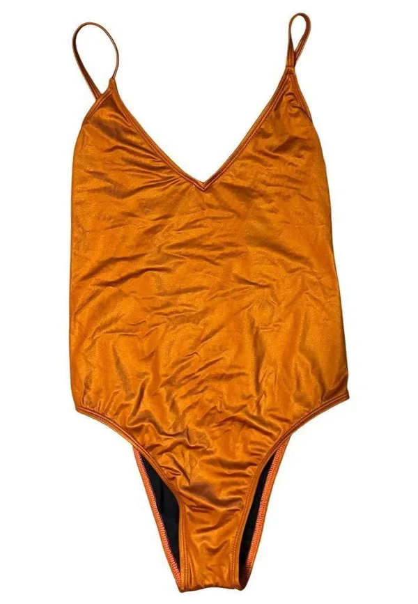 $69 NWT PacSun M Copper Onepiece Swimsuit Burnt Orange Salero Swim Swimwear Suit - Image 4