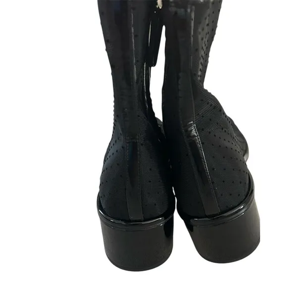 Tory Burch Polka-Dot Mesh Cap-Toe Ankle Booties, Black, Size 8, NWT no box. - Image 7