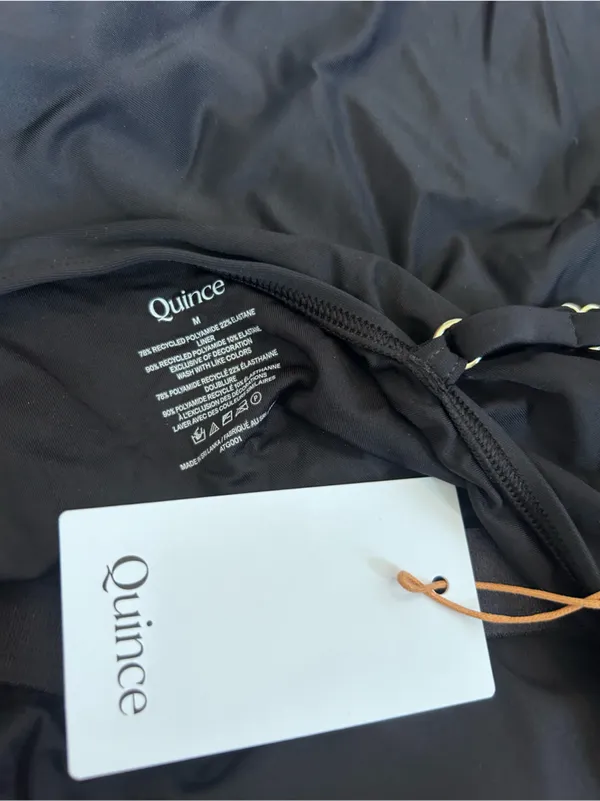 NWT Quince Black Italian Cami One-Piece Swimsuit‎ Size Medium - Image 5