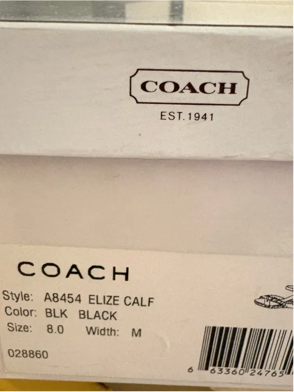 Coach Elize Patent Leather Wedge Sandals Size 8 Black - Image 7