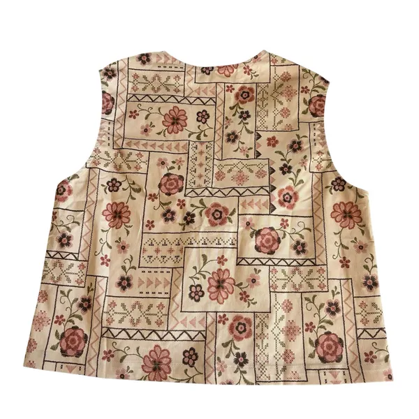 Altar'd State Floral Patchwork Tie Front Vest Women’s Medium Cottagecore Boho - Image 5