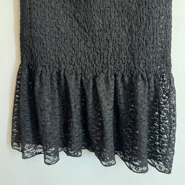 Black Lace‎ Ruffle Hem Dress, Coquette, Goth, Y2K, Romantic, Lolita, Medium - Image 4