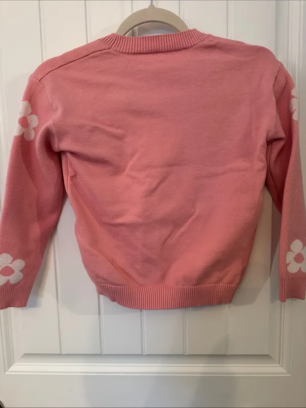 Pink Floral Crewneck Sweater - Image 2