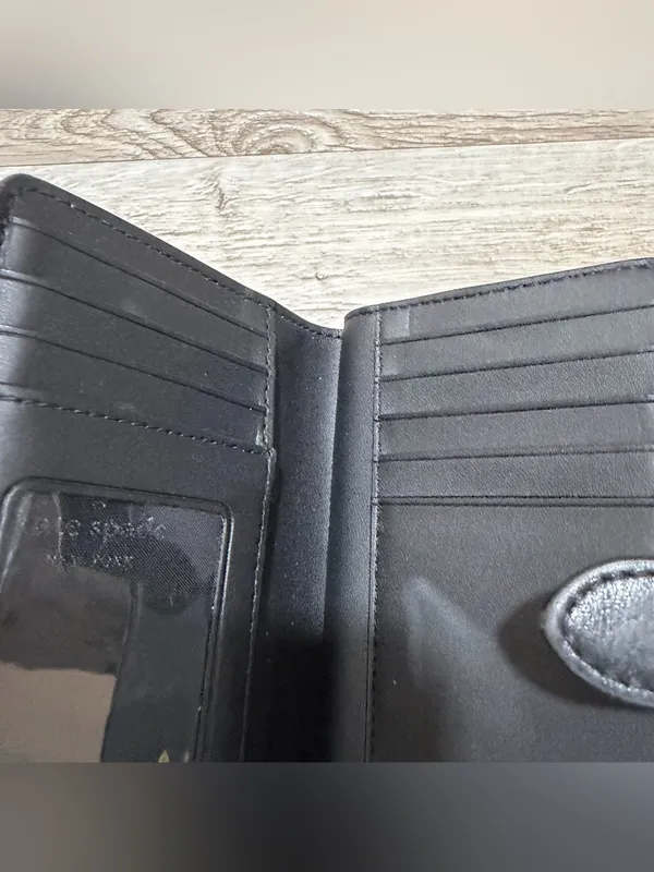 Kate Spade Black Quilted Medium Bifold Wallet - Image 8