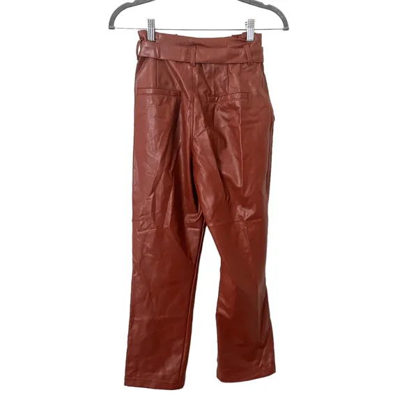 ABERCROMBIE & FITCH Faux Leather Belted Ankle Pant Sz XS‎ - Image 3
