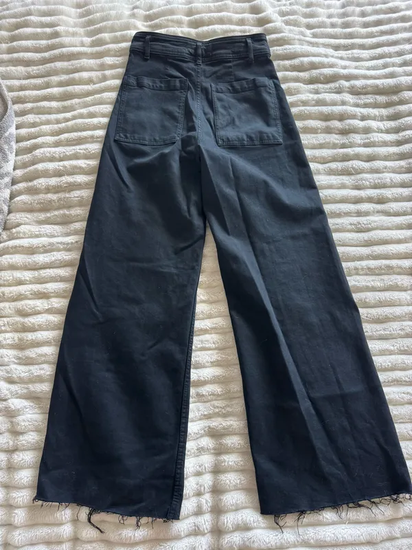 Zara Black Marine Wide Leg Jeans - Image 3