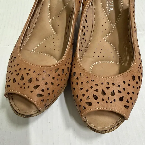 Patrizia By Spring Step Shoes Womens Size 7.5 38 Brown Slingback Wedge Sandals - Image 7