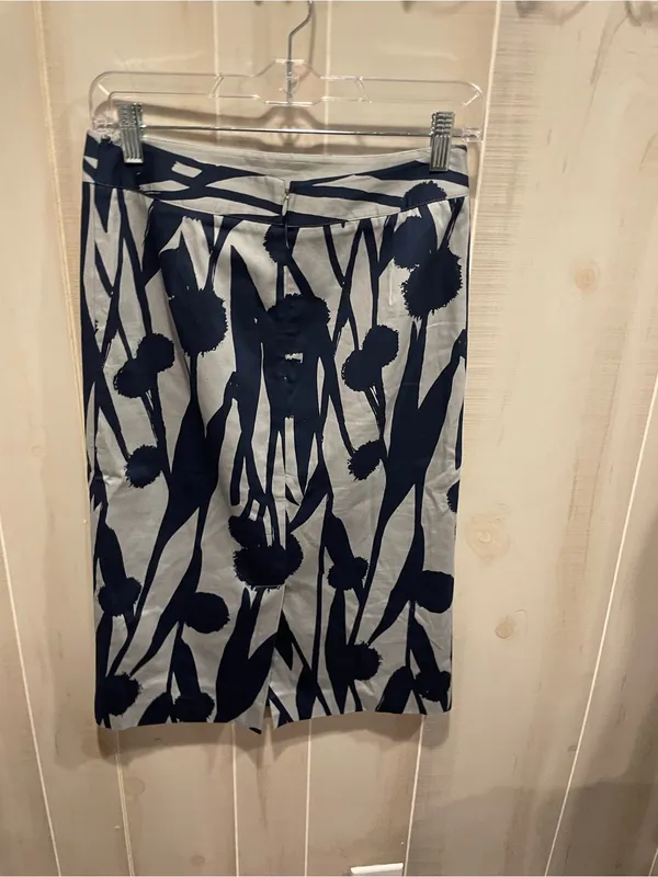 Cute Boden classic navy gray floral pencil skirt lined cotton stretch work - Image 6