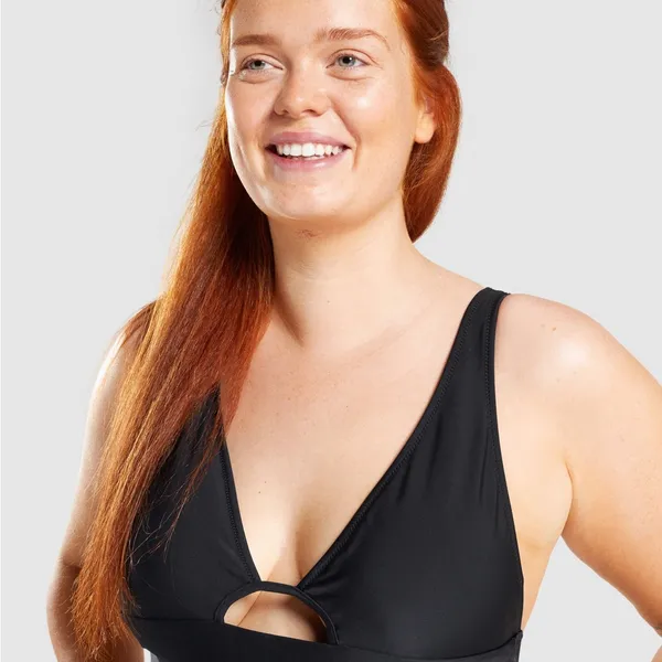 Gymshark Black Cutout One-Piece Swimsuit Strappy Back Medium - Image 4