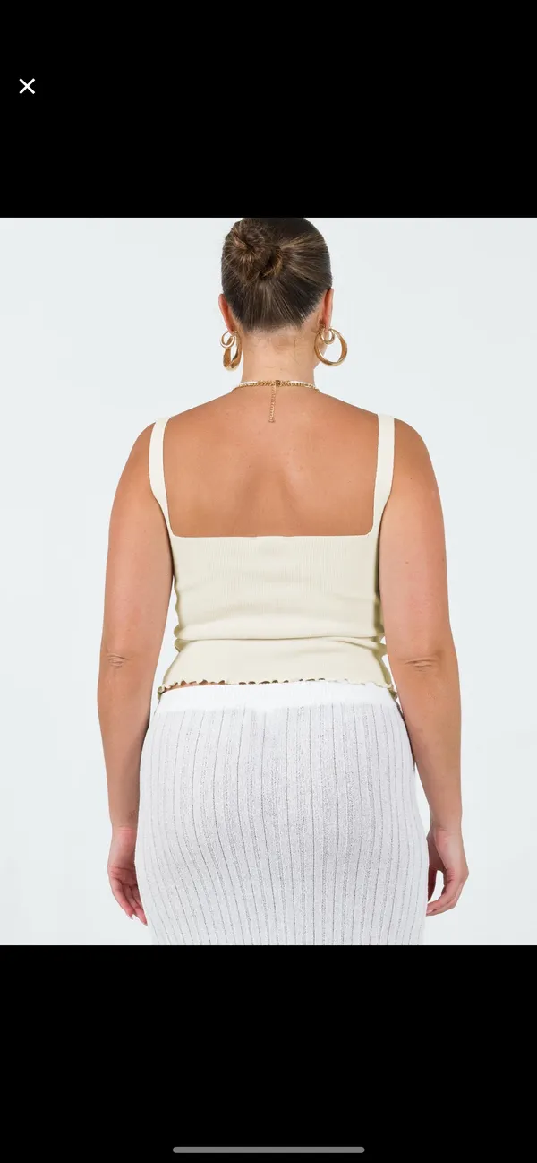 Princess Polly Dalma Twist Top Ivory - Image 2