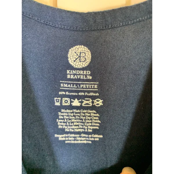 Kindred Bravely Navy Blue Nursing Maternity Midi Dress Pockets Small Petite - Image 2
