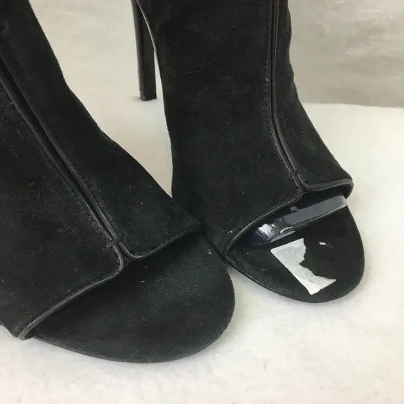 Dolce Vita Black Suede Ankle Strap Open Peep Toe High Heel Sandal Shoes 9 - Image 5