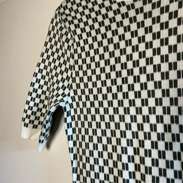 Abercrombie & Fitch Checkered Knit Sweater Mini Dress - Image 7