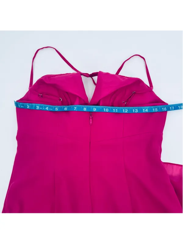 Azazie Livy Dress Size 6 Fuschia Pink Halter Neck Gown - Image 6