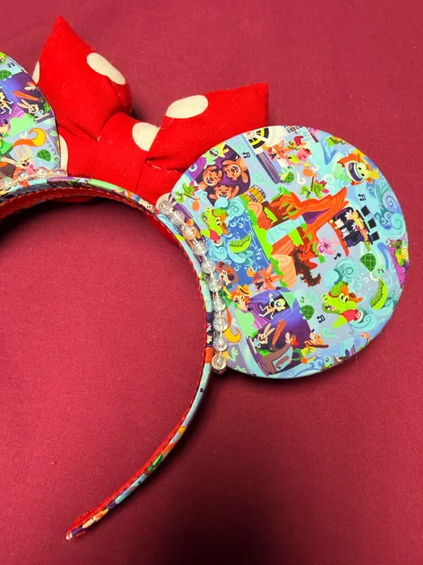 Disney Parks Splash Mountain Minnie Mouse Red Polka Dot Puffy Bow Headband - Image 7