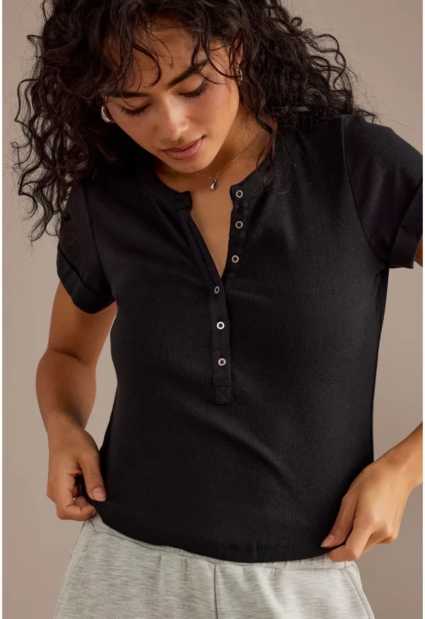 Pilcro Anthropologie Andie Henley T-shirt - Image 2